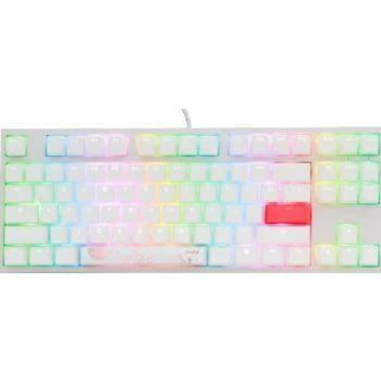 Ducky One 2 TKL Pure White Mechanical Keyboard- Cherry RGB Speed switch - لوحة مفاتيح